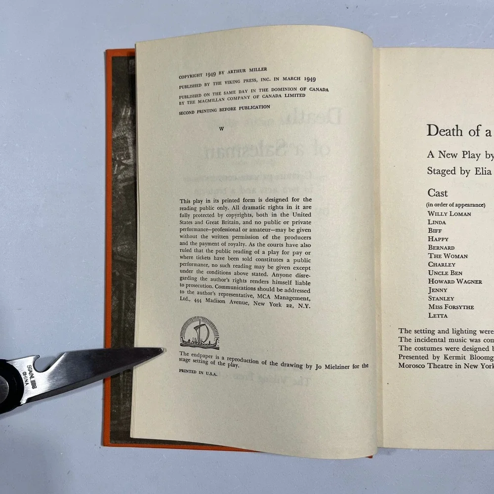 Death of a Salesman Arthur Miller 1949 Viking Press Hardcover First Edition